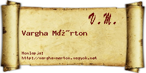 Vargha Márton névjegykártya