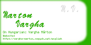 marton vargha business card