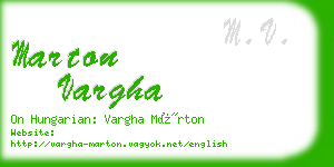 marton vargha business card